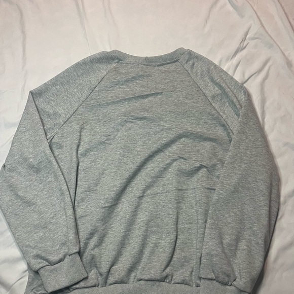 Chic Embellished Gray Crewneck Sweater - Picture 10 of 10